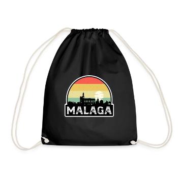 Malaga Espagne Flag Skyline Souvenir de voyage - Sac de sport léger - noir - Devant