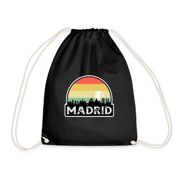 Madrid Espagne Flag Skyline Souvenir de voyage - Sac de sport léger - noir - Devant