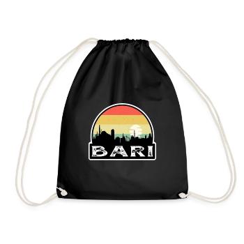 Bari Italie Flag Skyline Souvenir de voyage - Sac de sport léger - noir - Devant