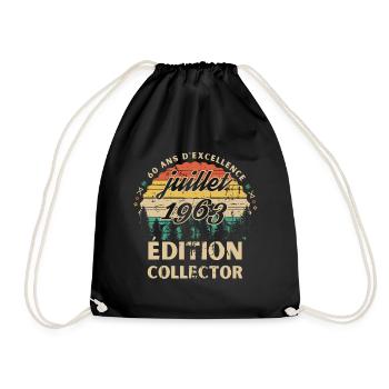Anniversaire 60 ans juillet 1963 édition collector - Sac de sport léger - noir - Devant