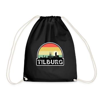 Tilburg Niederlande Flagge Skyline Reisesouvenir - Turnbeutel - Schwarz - Vorne