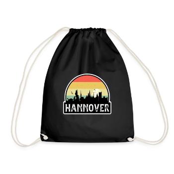 Hannover Deutschland Flagge Skyline Reisesouvenir - Turnbeutel - Schwarz - Vorne