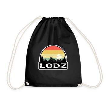 Lodz Pologne Flag Skyline Souvenir de voyage - Sac de sport léger - noir - Devant