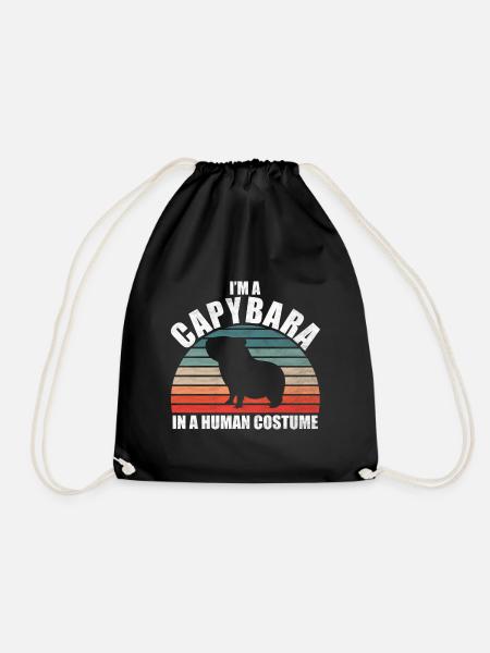Capybara Zootier Design - Turnbeutel - Schwarz