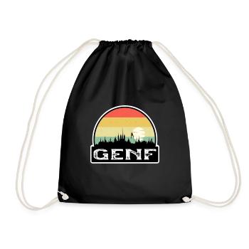 Drapeau de la Suisse Gêne Skyline Souvenir de voyage - Sac de sport léger - noir - Devant