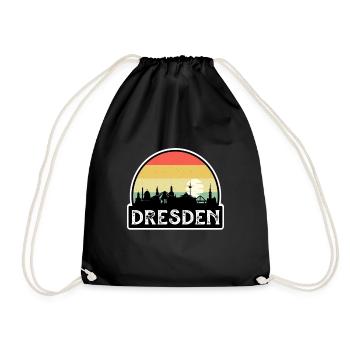 Dresde Allemagne Flag Skyline Souvenir de voyage - Sac de sport léger - noir - Devant