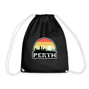 Perth Australien Flagge Skyline Reise-Souvenir - Turnbeutel - Schwarz - Vorne