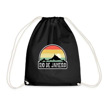 Rio De Janeiro Brasilien-Flagge Skyline Reise-Souvenir - Turnbeutel - Schwarz - Vorne
