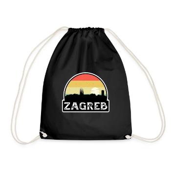 Zagreb Croatie Flag Skyline Souvenir de voyage - Sac de sport léger - noir - Devant