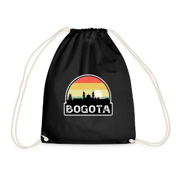 Bogota Kolumbien Flagge Skyline Reisesouvenir - Turnbeutel - Schwarz - Vorne