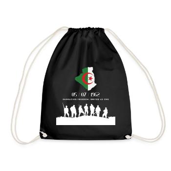 Algeria Embracing freedom, united as one 1962 - Drawstring Bag - black - Front