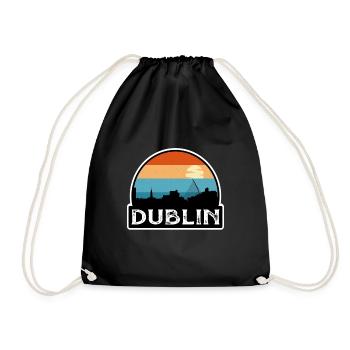 Dublin Irlande Flag Skyline Souvenir de voyage - Sac de sport léger - noir - Devant