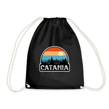 Catane Italie Flag Skyline Souvenir de voyage - Sac de sport léger - noir - Devant