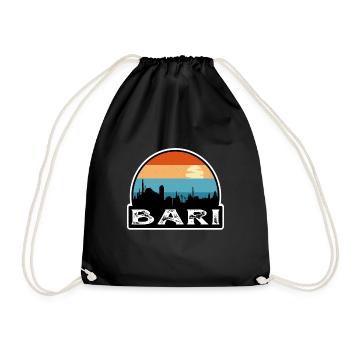 Bari Italie Flag Skyline Souvenir de voyage - Sac de sport léger - noir - Devant