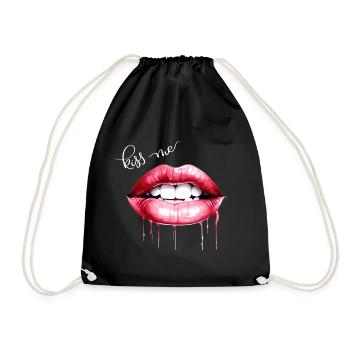 Embrasse-moi les lèvres Kissing Mouth Cadeau - Sac de sport léger - noir - Devant