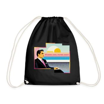 Working hard, playing smart! - Drawstring Bag - black - Front