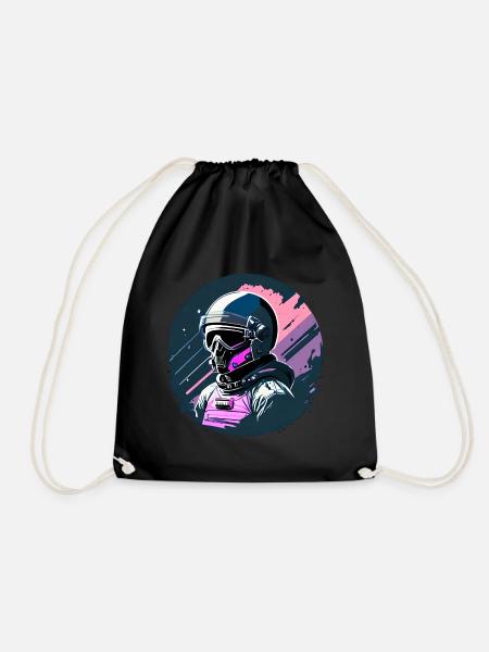 Astronautensilhouette - Turnbeutel - Schwarz