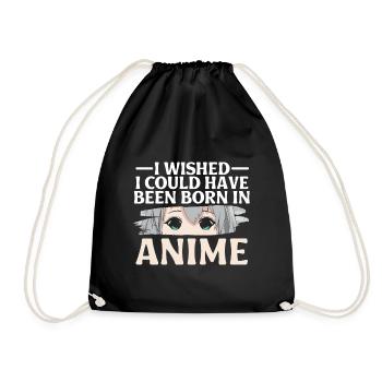 Anime Serien Design - Turnbeutel - Schwarz - Vorne