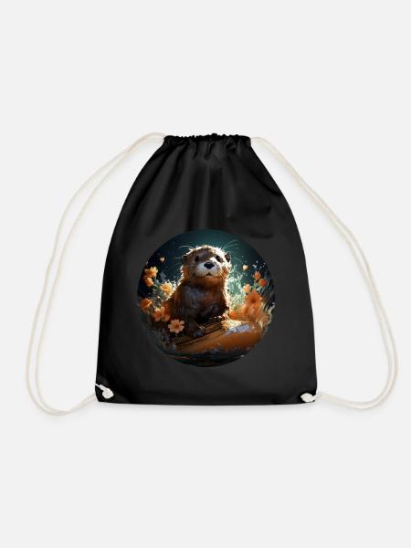 Surfboard Sea Otter - Turnbeutel - Schwarz