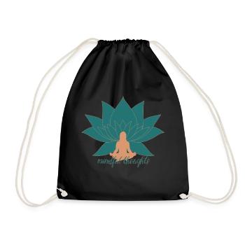 Mindful Thoughts Lotus Yoga Design - Turnbeutel - Schwarz - Vorne