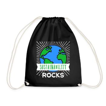 Sustainability Environment Statement Nature Conservation Earth - Drawstring Bag - black - Front