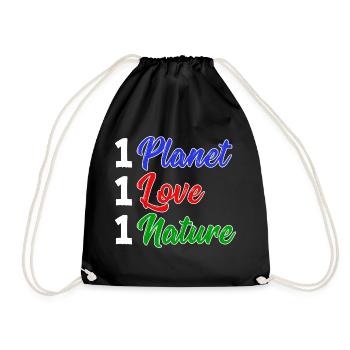 Mother Earth Planet Nature Statement Conservation - Drawstring Bag - black - Front