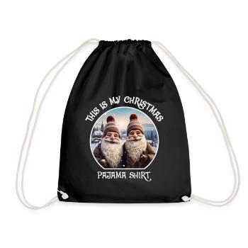 Pyjama de Noël Nains Gnome - Sac de sport léger - noir - Devant