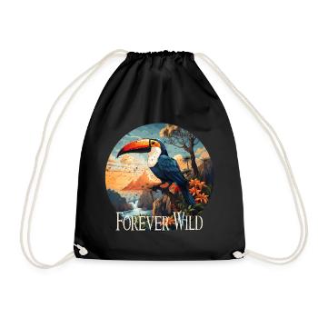 Forever Wild retro style - Drawstring Bag - black - Front