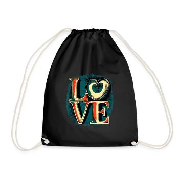 L-O-V-E vier Buchstaben die so wichtig sind - Turnbeutel - Schwarz - Vorne