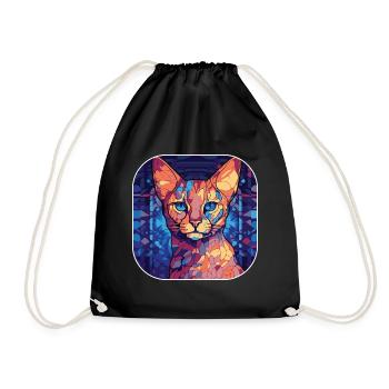 Ocicat coloré Race de chat Aquarelle Peinture - Sac de sport léger - noir - Devant