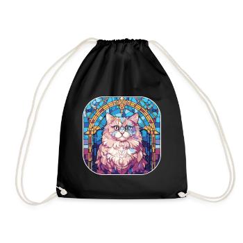 Bunte persische Katzenrasse Aquarellmalerei - Turnbeutel - Schwarz - Vorne