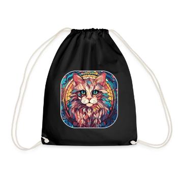 Bunte RagaMuffin Katzenrasse Aquarellmalerei - Turnbeutel - Schwarz - Vorne