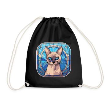 Peinture à l’aquarelle colorée de race de chat siamois - Sac de sport léger - noir - Devant