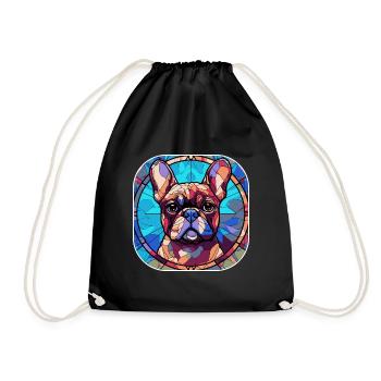 Coloré Race de Chien Bouledogue Français Aquarelle Verre - Sac de sport léger - noir - Devant
