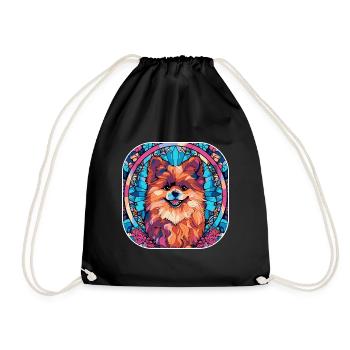 Coloré Poméranie Race de Chien Aquarelle Verre Pai - Sac de sport léger - noir - Devant