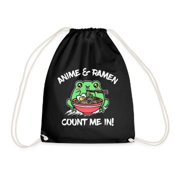 Anime Ramen Japon Déclaration Bande dessinée - Sac de sport léger - noir - Devant