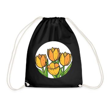 Gelbe Tulpen Florist - Turnbeutel - Schwarz - Vorne