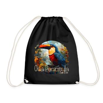 Corcovado National Park Costa Rica retro style - Drawstring Bag - black - Front