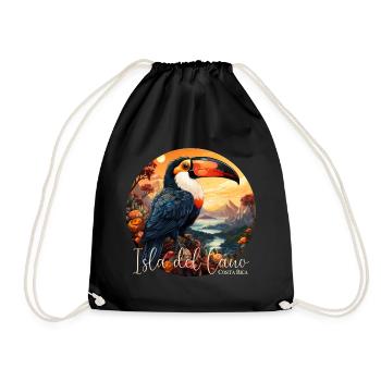 Isla del Cano, Costa Rica, Toucan - Drawstring Bag - black - Front