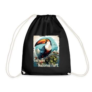 Cahuita National Park Toucan - Drawstring Bag - black - Front