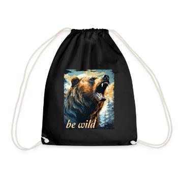 Be Wild Retro Style - Drawstring Bag - black - Front