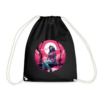 Pinup Girl Schaukel Sonnenuntergang - Turnbeutel - Schwarz - Vorne