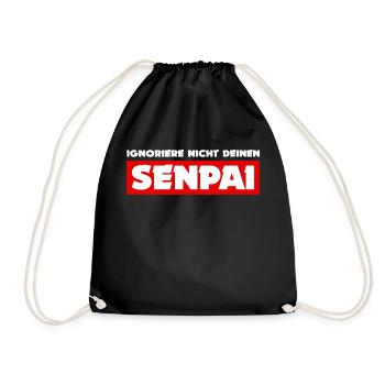 Anime Japan Animation Senpai Statement Comic - Turnbeutel - Schwarz - Vorne