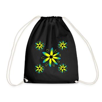 Motif floral coloré Fleur de vrille florale - Sac de sport léger - noir - Devant