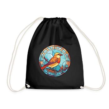 Oiseau coloré Aquarelle Animal Animal Illustration - Sac de sport léger - noir - Devant