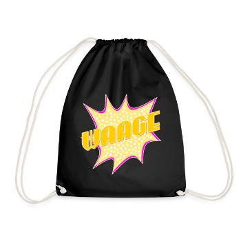 Sternzeichen Geschenke WAAGE SEPTEMBER OKTOBER - Turnbeutel - Schwarz - Vorne