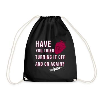 myocardial infarction open heart adenosine - Drawstring Bag - black - Front
