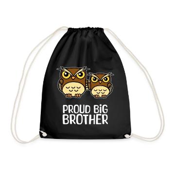 Fier Big Brother Owl Déclaration Frères et sœurs - Sac de sport léger - noir - Devant