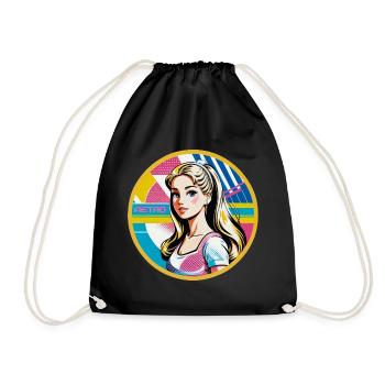 Retro Doll - Drawstring Bag - black - Front