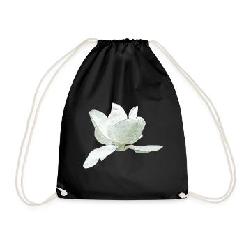 Ideen Muttertag, Magnolie seitlich - Turnbeutel - Schwarz - Vorne
